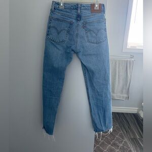 Levi's Light Blue Frayed Hem Jeans
